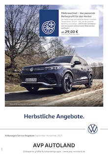 Aktueller Volkswagen Prospekt "Herbstliche Angebote." Seite 1 von 1 Seiten