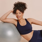 Brassière de sport dos nageur bleu marine femme - La Halle Brassière de sport dos nageur bleu marine femme à 12,99 € dans le catalogue La Halle
