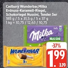 Cadbury Wunderbar,Milka Erdnuss-Karamell-Riegel, Schokoriegel Nussini, Tender 5er im Angebot bei EDEKA in Cuxhaven Cadbury Wunderbar,Milka Erdnuss-Karamell-Riegel, Schokoriegel Nussini, Tender 5er Angebote bei EDEKA Cuxhaven für 1,99 €