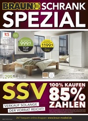 BRAUN Möbel-Center Möbel & Einrichtung Prospekt der aktuellen Woche mit 4 Seiten, gültig von 25.06.2025 bis 29.07.2025, in Klettgau und Umgebung Aktueller BRAUN Möbel-Center Möbel & Einrichtung Prospekt in Klettgau und Umgebung, "SSV - VERKAUF SOLANGE DER VORRAT REICHT" mit 4 Seiten, 25.06.2025 - 29.07.2025