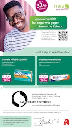 mea - meine apotheke Apotheken Prospekt der aktuellen Woche mit 4 Seiten, gültig von 01.06.2026 bis 30.06.2026, in Nabburg und Umgebung Aktueller mea - meine apotheke Apotheken Prospekt in Nabburg und Umgebung, "Unsere Juni-Angebote" mit 4 Seiten, 01.06.2026 - 30.06.2026