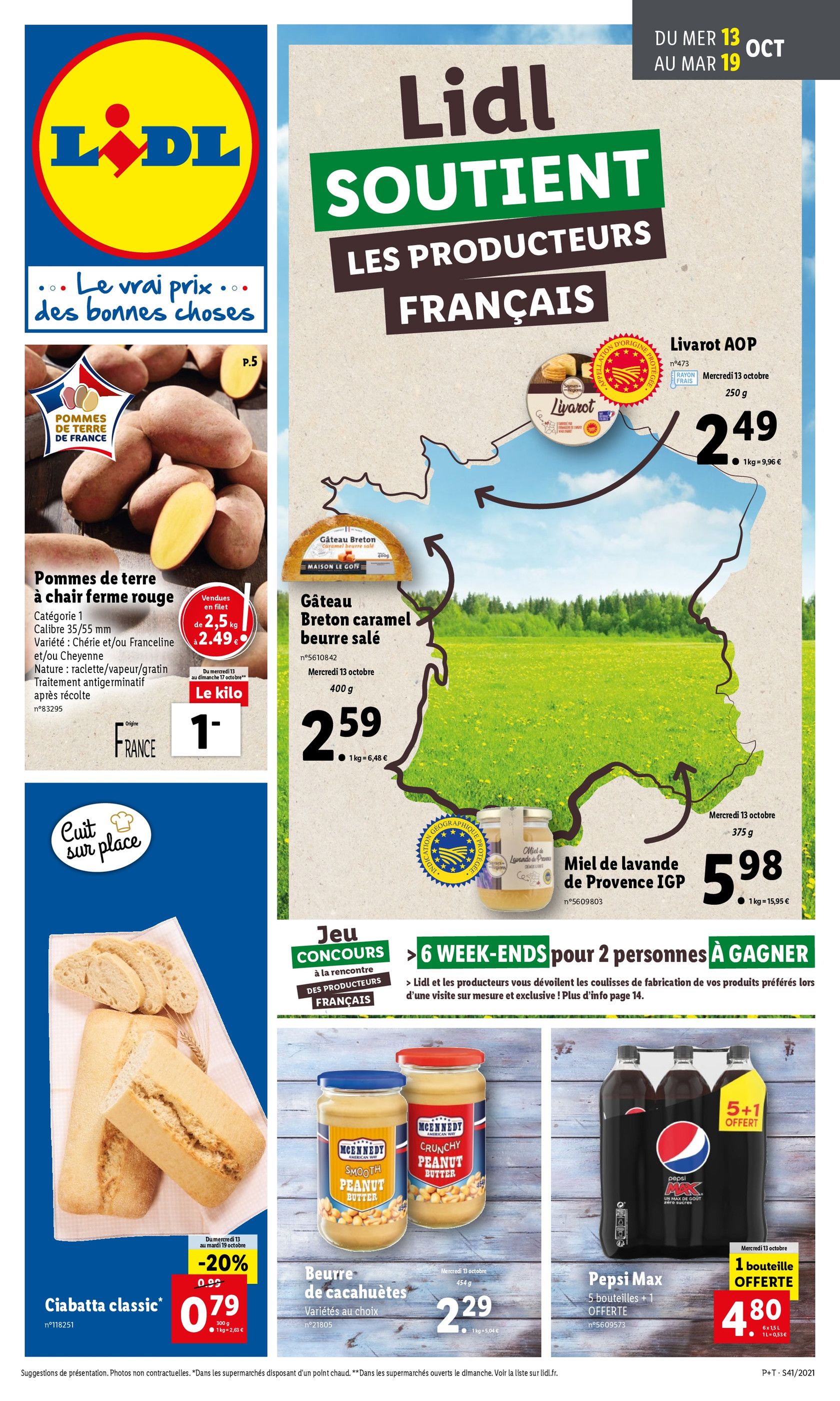 Catalogue Lidl à Nancy, avec 67 pages Prospectus Lidl à Nancy, "Lidl soutient les producteurs français", 67 pages, 13/10/2021 - 19/10/2021