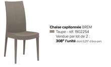 Chaise capitonnée - Gautier à Aix-en-Provence Chaise capitonnée en promo chez Gautier Aix-en-Provence à 308,00 €