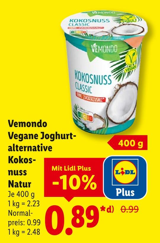 Vegane Joghurtalternative Kokosnuss Natur