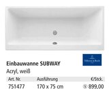 Einbauwanne SUBWAY Angebote von Villeroy & Boch bei Holz Possling Berlin für 899,00 €