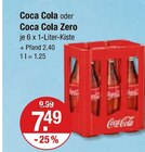 Coca Cola oder Coca Cola Zero im aktuellen V-Markt Prospekt für 7,49 €