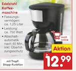 Edelstahl Kaffeemaschine von  im aktuellen Netto Marken-Discount Prospekt für 12,99 €