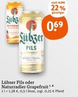Lübzer Pils oder Naturradler Grapefruit Angebote bei tegut Eisenach für 0,69 €