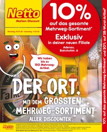 Netto Marken-Discount Adenau Prospekt "10% auf das gesamte Mehrweg-Sortiment" mit 4 Seiten