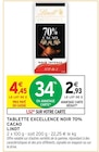 Tablette Excellence Noir 70% Cacao - Lindt - Intermarché à Maubeuge Tablette Excellence Noir 70% Cacao - Lindt en promo chez Intermarché Maubeuge à 2,93 €