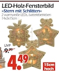 Aktuelles LED-Holz-Fensterbild Stern mit Schlitten Angebot bei Wreesmann in Cottbus ab 4,49 €