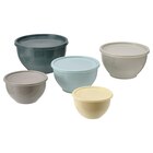 Schüssel mit Deckel 5er-Set versch. Farben im IKEA Prospekt Schüssel mit Deckel 5er-Set versch. Farben von GARNITYREN im aktuellen IKEA Prospekt für 12,99 €