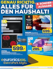 Fernseher im EURONICS Prospekt in Marktoberdorf Aktueller EURONICS Prospekt mit Fernseher, "GENAU RICHTIG. ALLES FÜR DEN HAUSHALT!", Seite 1