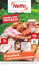 Prospectus Netto à Aurillac, "Rendez-vous PRIX BAS !", 12 pages de promos valables du 12/08/2025 au 18/08/2025