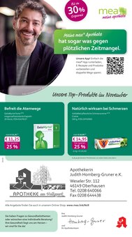 mea - meine apotheke Prospekt der Woche "Unsere November-Angebote" Seite 1, 01.11.2025 bis 30.11.2025 für Bottrop Aktueller mea - meine apotheke Prospekt "Unsere November-Angebote" Seite 1 von 4 Seiten für Bottrop