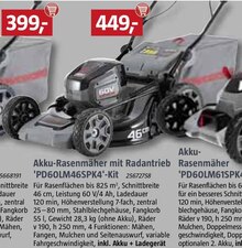 Akku-Rasenmäher mit Radantrieb 'PD60LM46SPK4'-Kit bei BAUHAUS in Recklinghausen Akku-Rasenmäher mit Radantrieb 'PD60LM46SPK4'-Kit im Angebot bei BAUHAUS Recklinghausen für 449,00 €