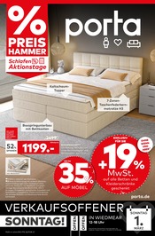 Bett im porta Möbel Prospekt in Halle Aktueller porta Möbel Prospekt mit Bett, "PREIS HAMMER", Seite 1