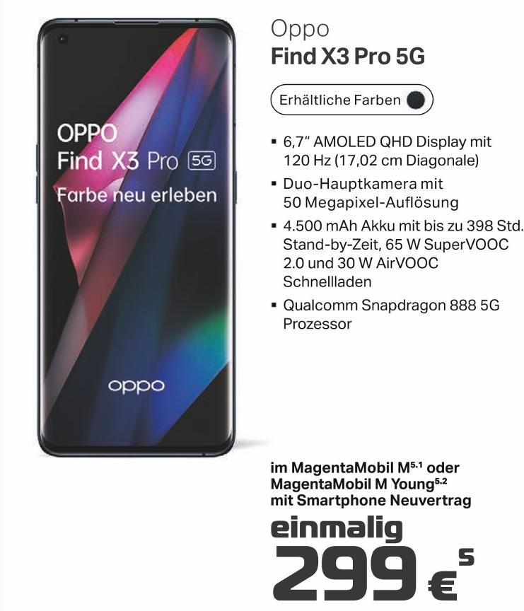 cosmophone Hannover - Smartphone Find X3 Pro 5G Smartphone Find X3 Pro 5G Angebot bei cosmophone Hannover im Prospekt Aktuelle Angebote