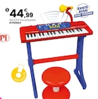 CLAVIER ÉLECTRONIQUE AVEC MICRO, PIEDS ET TABOURETS - BONTEMPI - JouéClub à Noisy-le-Grand CLAVIER ÉLECTRONIQUE AVEC MICRO, PIEDS ET TABOURETS - BONTEMPI en promo chez JouéClub Noisy-le-Grand à 44,99 €