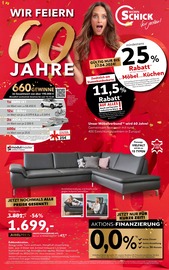 Aktueller Wohn Schick Möbel & Einrichtung Prospekt in Dauchingen und Umgebung, "WIR FEIERN 60 JAHRE" mit 14 Seiten, 20.04.2024 - 04.05.2024