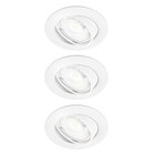 Kit 3 spots à encastrer orientable Clane gu10, blanc neutre INSPIRE rond blanc - INSPIRE en promo chez LEROY MERLIN Kit 3 spots à encastrer orientable Clane gu10, blanc neutre INSPIRE rond blanc - INSPIRE dans le catalogue LEROY MERLIN