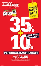 Höffner Möbel & Einrichtung Prospekt der aktuellen Woche mit 4 Seiten, gültig von 28.01.2026 bis 10.02.2026, in Ahrensburg und Umgebung Aktueller Höffner Möbel & Einrichtung Prospekt in Ahrensburg und Umgebung, "PERSONAL-KAUF-RABATT" mit 4 Seiten, 28.01.2026 - 10.02.2026