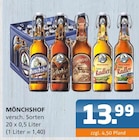 versch. Sorten im Angebot bei Getränke Lehmann - Getränke A-Z in Eberswalde versch. Sorten Angebote von Mönchshof bei Getränke Lehmann - Getränke A-Z Eberswalde für 13,99 €