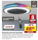 Deckenleuchte mit Ventilator im Angebot bei toom Baumarkt in Freiberg Deckenleuchte mit Ventilator Angebote von toom bei toom Baumarkt Freiberg für 69,99 €