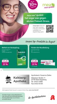 Aktueller mea - meine apotheke Prospekt "Unsere August-Angebote" Seite 1 von 4 Seiten für Bad Segeberg