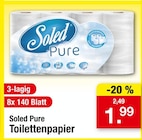 Pure Toilettenpapier von Soled für 1,99 € bei Zimmermann im Angebot Pure Toilettenpapier von Soled im aktuellen Zimmermann Prospekt