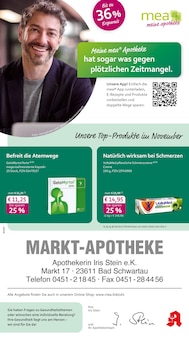 Aktueller mea - meine apotheke Prospekt (Bad Schwartau, 4 Seiten zum blättern mea - meine apotheke Prospekt Unsere November-Angebote mit 4 Seiten