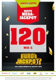 Westlotto Prospekt für Schwerte (Hansestadt an der Ruhr): "Heute Megajackpot 120 Mio. €", 3 Seiten, 13.11.2024 - 15.11.2024