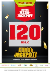 Aktueller Westlotto Tankstelle Prospekt in Willich und Umgebung, "Heute Megajackpot 120 Mio. €" mit 3 Seiten, 13.11.2024 - 15.11.2024