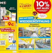 Netto Marken-Discount Prospekt für Düsseldorf: "Wiedereröffnung - 10% AUF ALLES.", 4 Seiten, 25.03.2025 - 29.03.2025