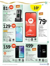 Promos Motorola dans le catalogue "DES CADEAUX PLEIN LA HOTTE à prix E.Leclerc" de E.Leclerc à la page 21