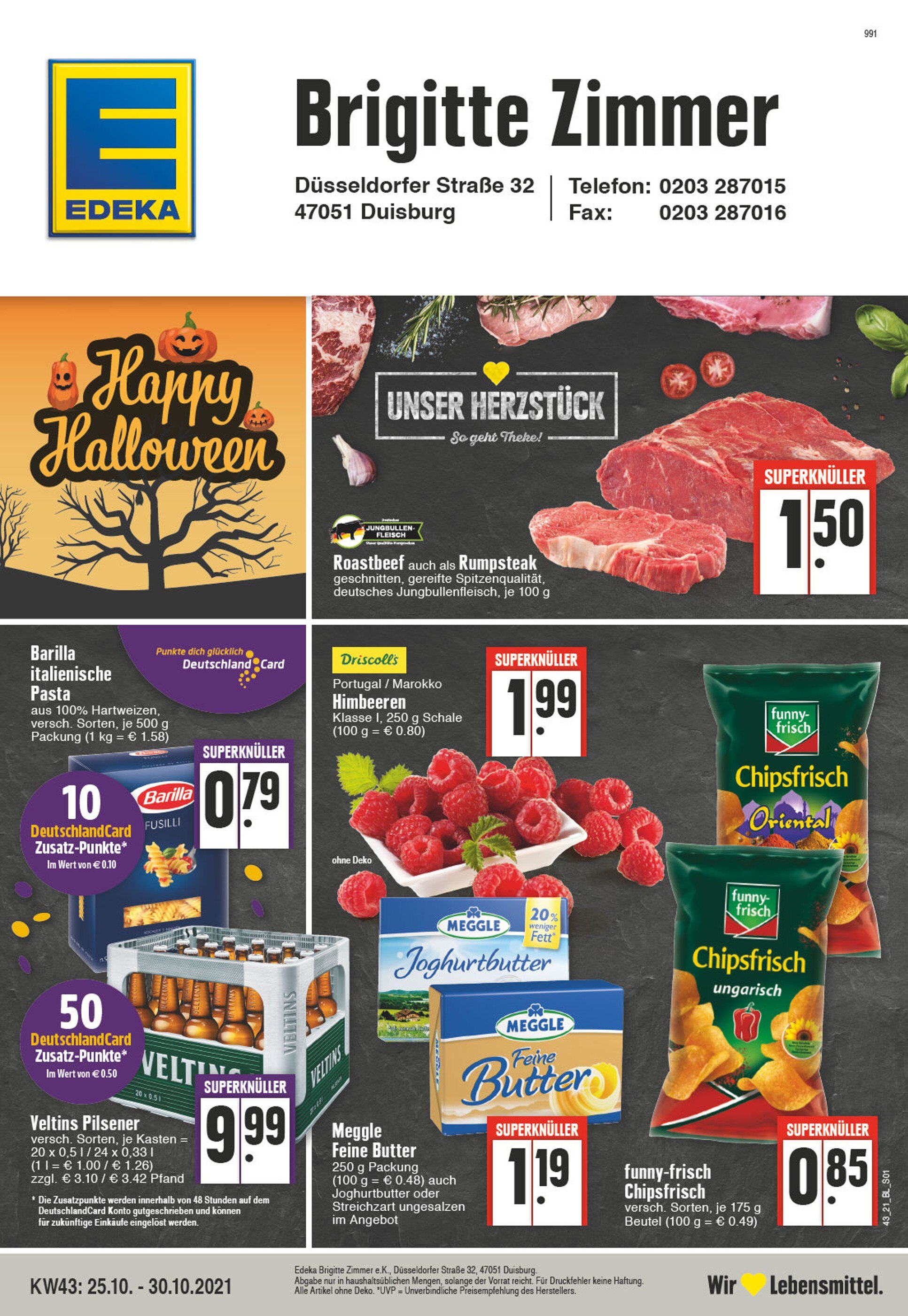 EDEKA Prospekt für Duisburg mit 24 Seiten EDEKA Prospekt für Duisburg: "Aktuelle Angebote", 24 Seiten, 25.10.2021 - 30.10.2021