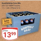 Cola-Mix im Angebot bei GLOBUS in Sandhausen Cola-Mix Angebote von Kurpfalzbräu bei GLOBUS Sandhausen für 13,99 €