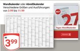 Wandkalender im Angebot bei GLOBUS in Willich Wandkalender Angebote bei GLOBUS Willich für 3,99 €