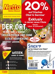 Netto Marken-Discount Prospekt: "20% auf frisches Obst & Gemüse", 4 Seiten, 10.02.2025 - 15.02.2025