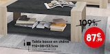 Table basse en chêne en promo chez Maxi Bazar Sarcelles à 87,99 €