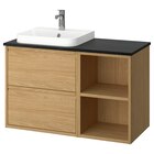 Waschbeckenschr./Waschb./Mischbat. Eichenachbildung/schwarz marmoriert von ÄNGSJÖN / BACKSJÖN für 459,00 € bei IKEA im Angebot Waschbeckenschr./Waschb./Mischbat. Eichenachbildung/schwarz marmoriert von ÄNGSJÖN / BACKSJÖN im aktuellen IKEA Prospekt