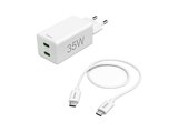 125116 MINI-LADEGERÄT, 2X USB-C, 35 Watt,1M, WEISS Mini-Ladegerät Universal, Weiß von HAMA im aktuellen MediaMarkt Saturn Prospekt für 27,99 €
