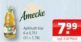 Apfelsaft klar Angebote von Amecke bei Getränke Oase Kamen für 7,99 €