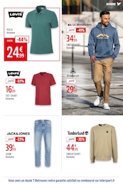 Prix et réduction Jean Homme dans le prospectus Intersport en cours Offre Jean Homme dans le catalogue Intersport du moment à la page 21