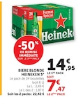 Bière Blonde 5° - Heineken - U Express à Aix-en-Provence Bière Blonde 5° - Heineken en promo chez U Express Aix-en-Provence à 7,47 €