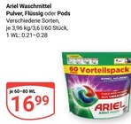 Waschmittel Pulver im Angebot bei GLOBUS in Gotha Waschmittel Pulver Angebote von Ariel bei GLOBUS Gotha für 16,99 €