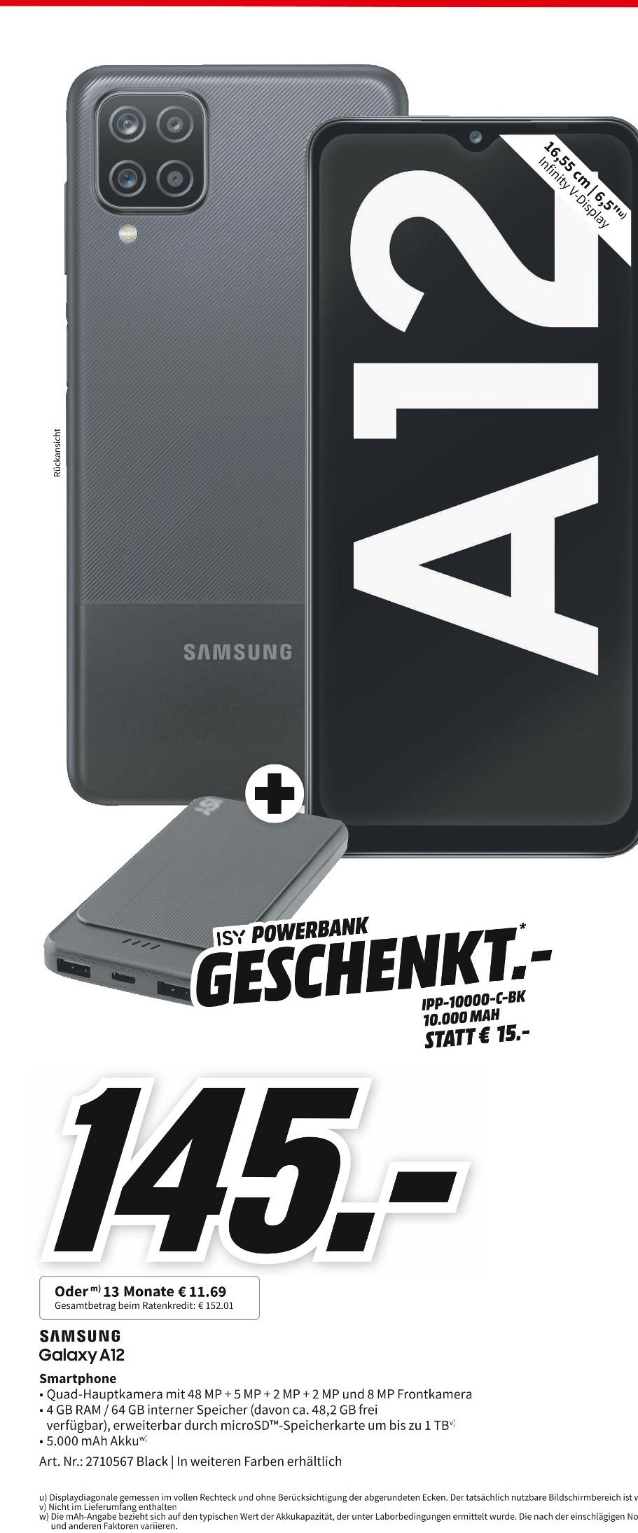 Media-Markt Kaufbeuren - Smartphone Samsung Galaxy A12 Smartphone Samsung Galaxy A12 Angebot bei Media-Markt Kaufbeuren im Prospekt Top Angebote