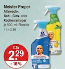 Allzweck-, Bad-, Glas- oder Küchenreiniger von Meister Proper im aktuellen V-Markt Prospekt für 2,29 €