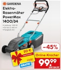 Aktuelles Elektro-Rasenmäher PowerMax 1400/34 Angebot bei Netto Marken-Discount in Augsburg ab 99,99 €