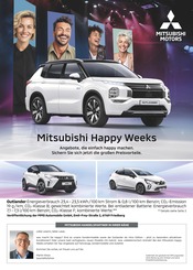 Aktueller Mitsubishi Werkstatt & Auto Prospekt in Büttelborn und Umgebung, "Mitsubishi Happy Weeks" mit 1 Seite, 15.09.2025 - 13.10.2025